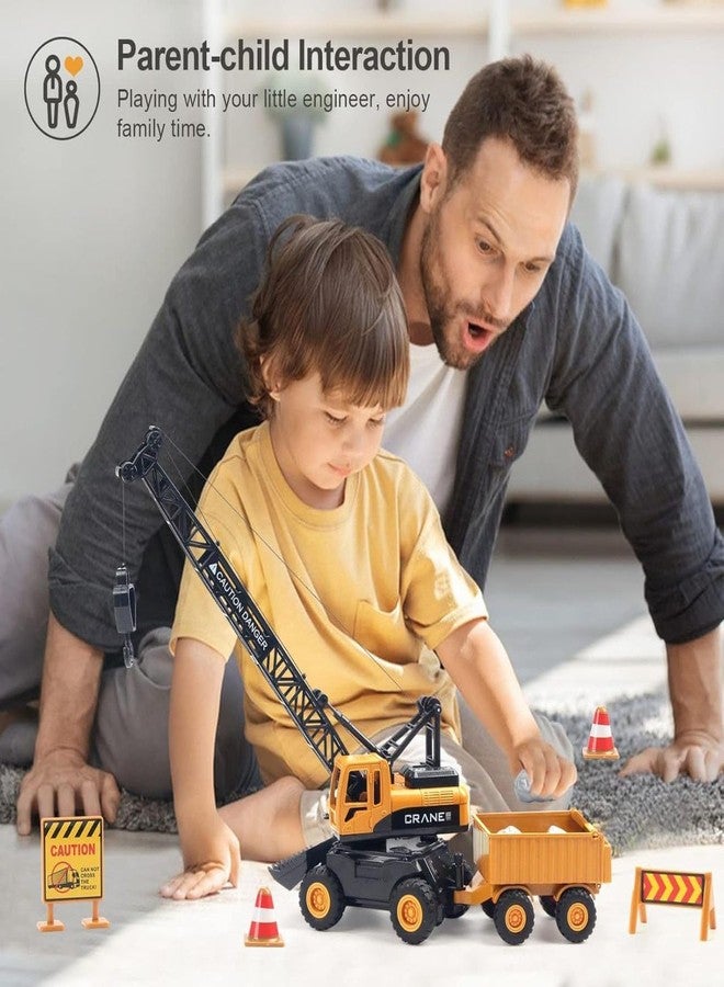 RAHU Crane Toy Construction Vehicles Model Car, Toy Truck Gifts for Kids Boys Toddler 3 4 5 Years Old - Image 4